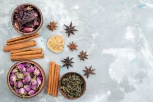 Different aromas placed in a decorative manner